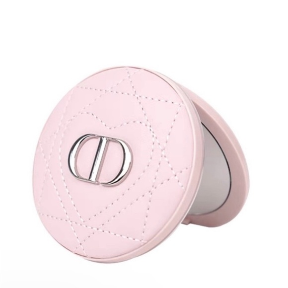 Dior Pink Quilted Compact Double Sided Mirror - Picture 3 of 4